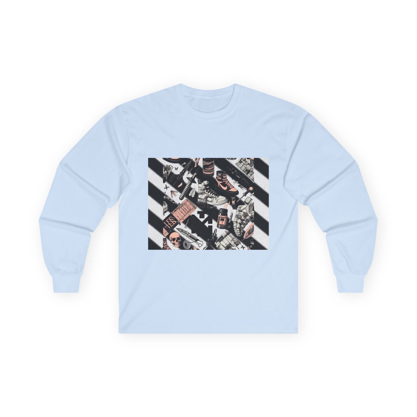 Vintage Off-White Inspired Graphic Long Sleeve Tee