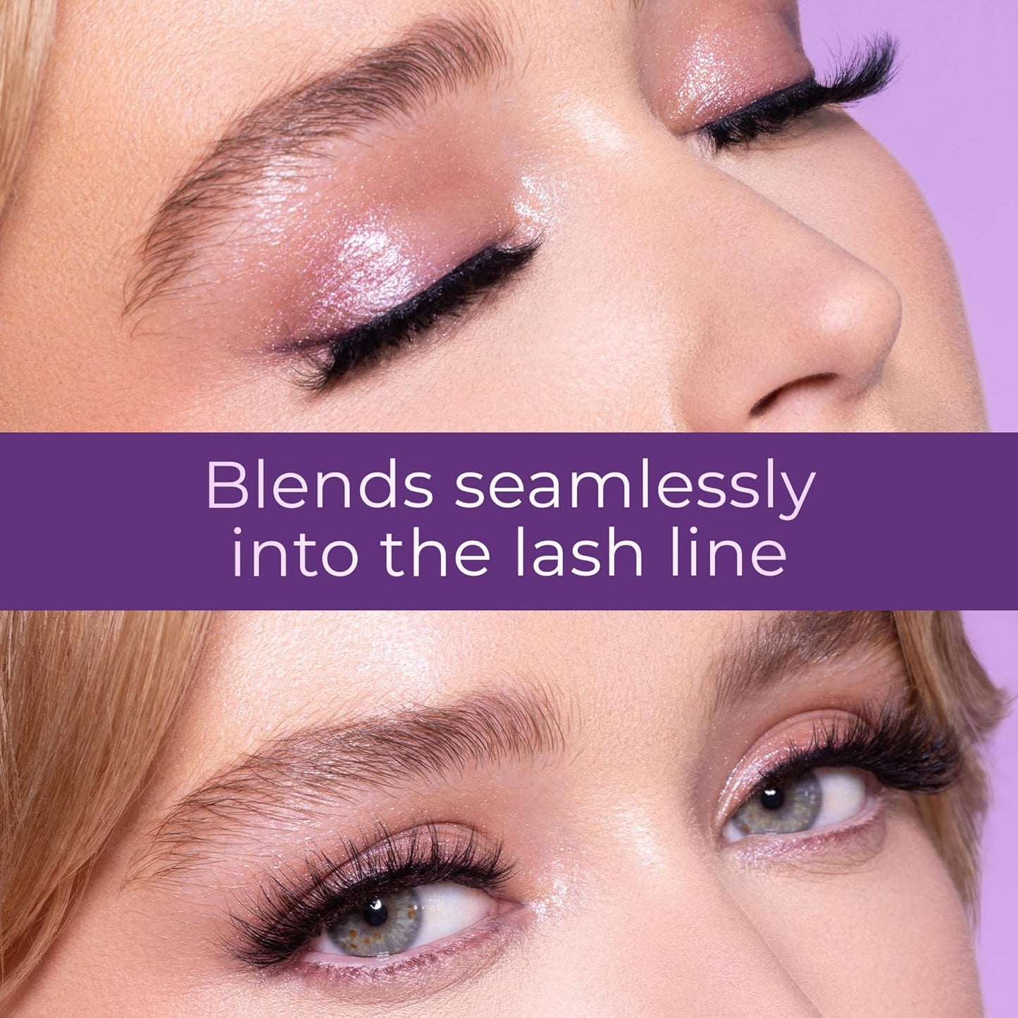 Sheer Band, False Eyelashes W/Invisible Band Lashes, False Lashes Natural Look, Wispy Lashes Style, Clear Band Lashes, Reusable Eyelashes 20X, Lash Glue Not Included, 13.5Mm (Persuasive)