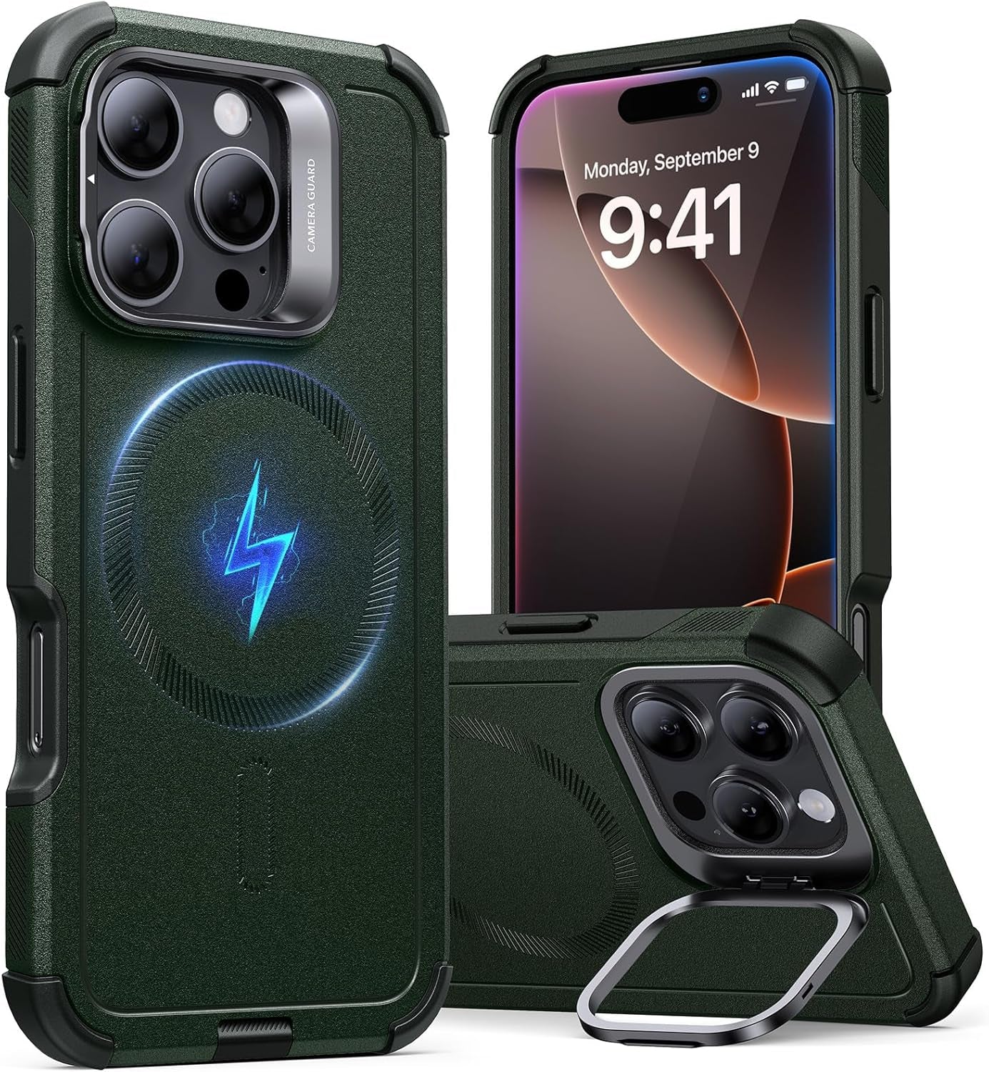 for Iphone 16E Case, 23FT Military-Grade Drop Protection, Heavy Duty Magnetic Phone Case for Iphone SE 4, Compatible with Magsafe Accessories, Cyber Series, Black