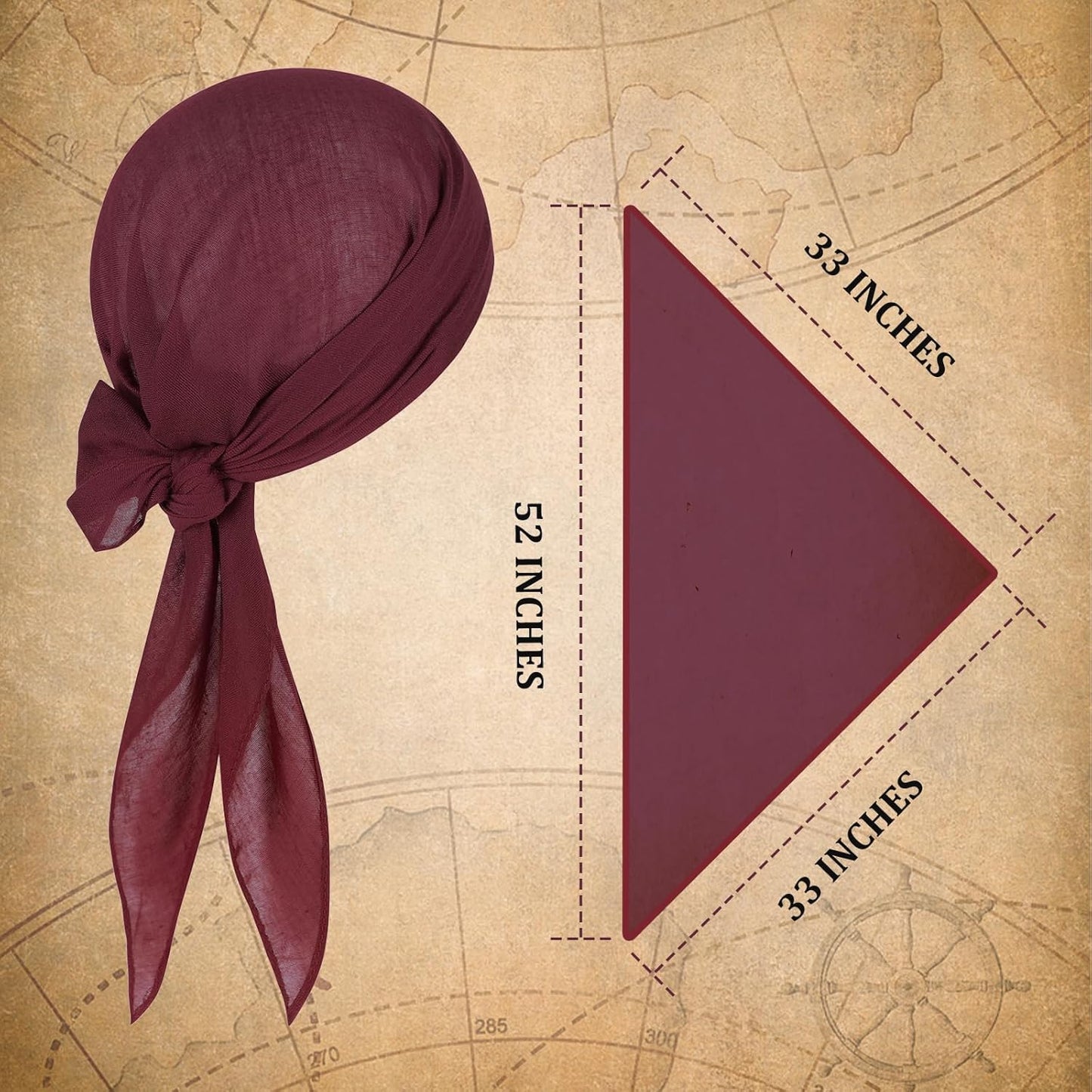 Pirate Costume Halloween Women Men Pirate Head Scarf Hat Accessories Cosplay Pirate Waist Belt Bandana Headband Renaissance