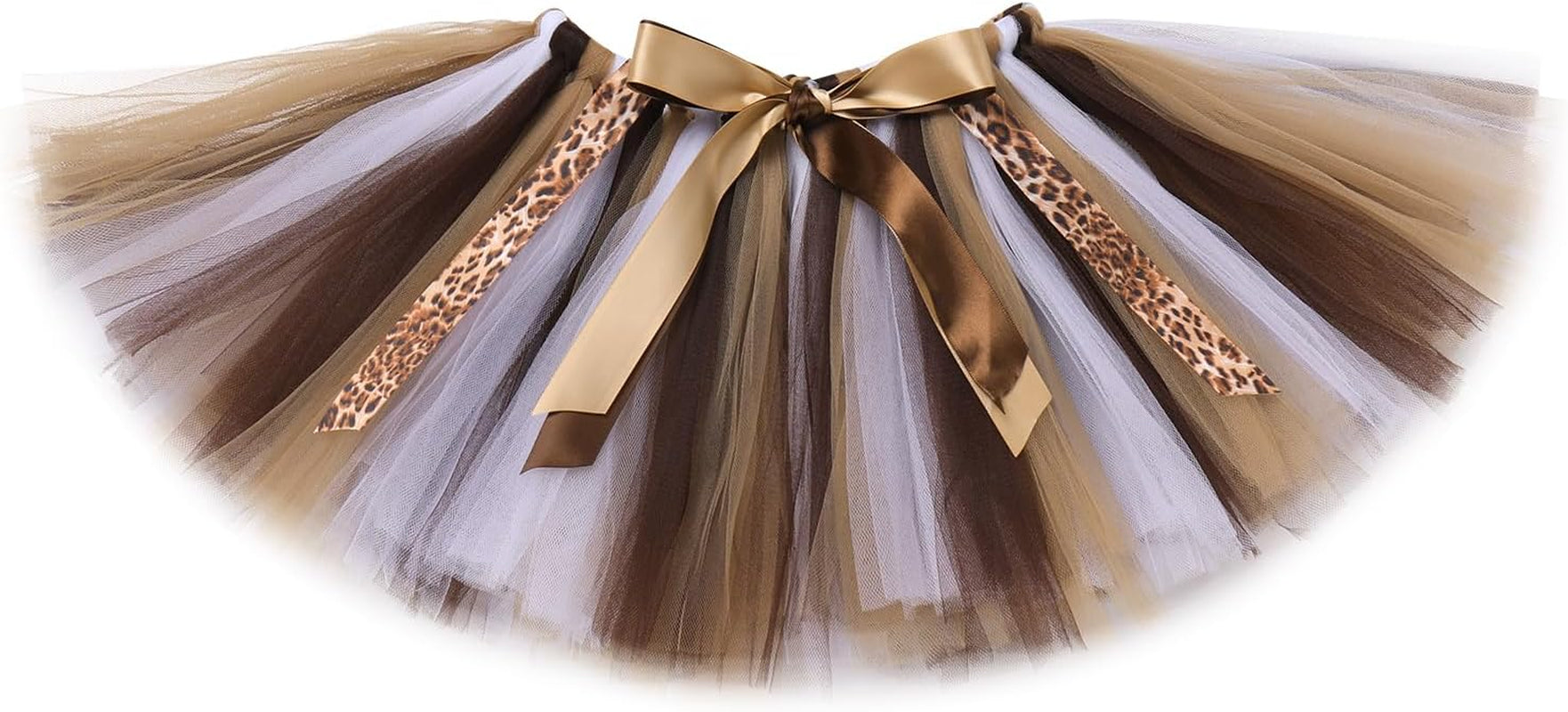 Baby Girls Jungle Animals Costume Tulle Tutu Skirt Ears Headband Bow Tie and Tail Set for Halloween Cosplay Dress Up