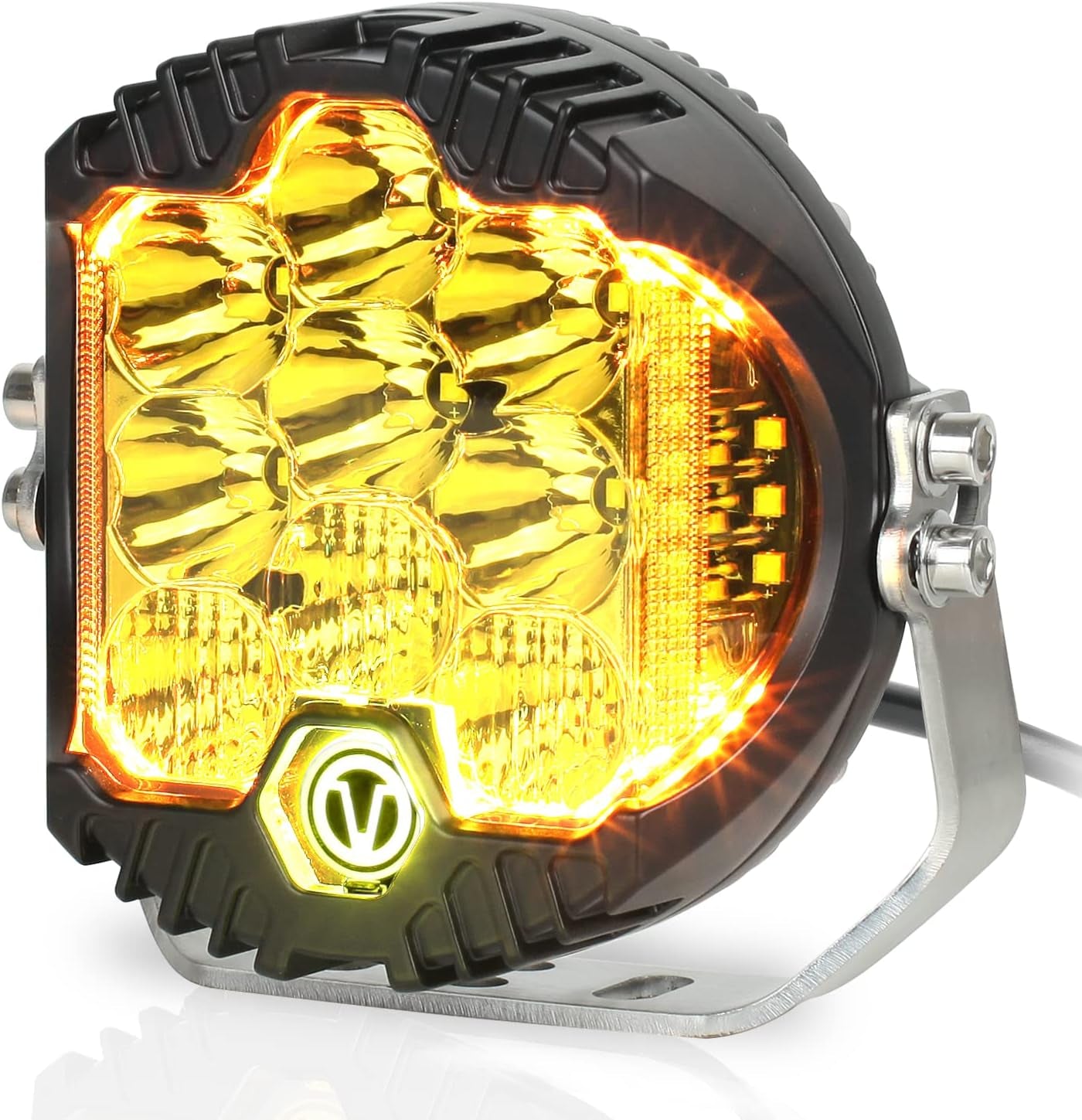 7 Inch round LED Offroad Light with DRL, 90W Driving Light LED Light Bar, 8000LM Spot Flood Combo Work Light for Wrangler, ATV, SUV, UTV, Trucks, Pickup, 4X4, F150 - Pack of 1