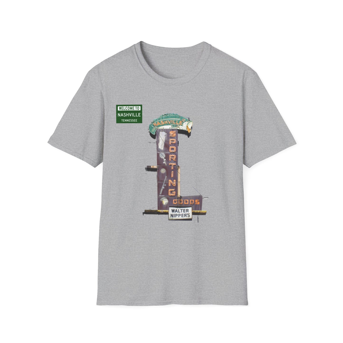 RETRO VINTAGE Nashville Sporting Goods [gone] Nashville, TN Unisex Softstyle T-Shirt