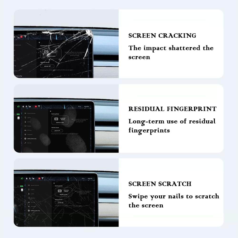 Car Screen Protector - HD Tempered Glass Screen Protecter Compatible with Tesla Model 3 & Tesla Model Y Accessories 2023-15"Anti Glare Screen Protector