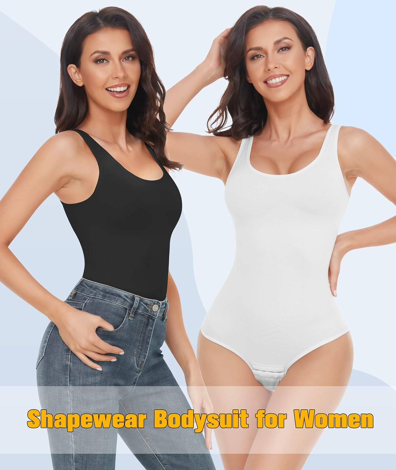 Bodysuit for Women - Tummy Control Seamless Tops Compression Butt Lifting Shapewear Bodysuits