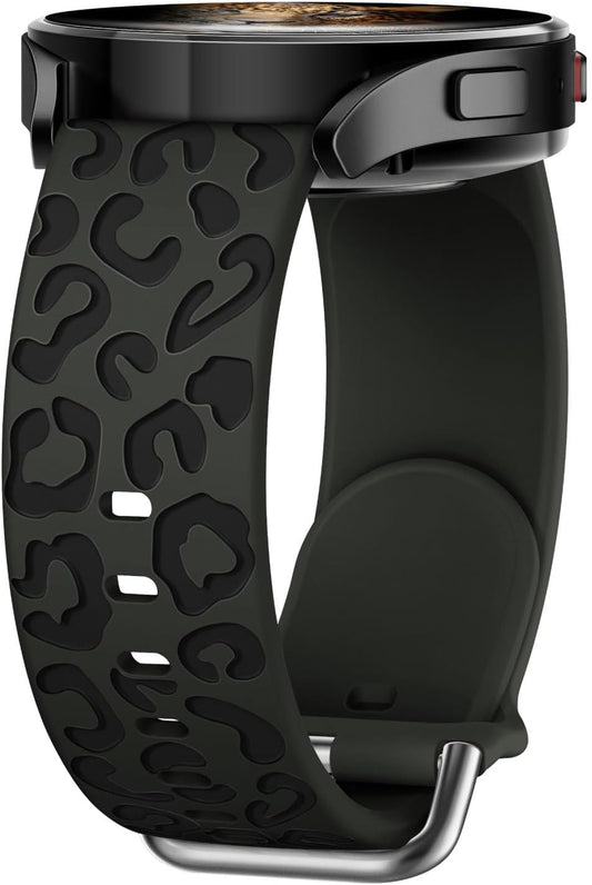 Leopard Watch Band Compatible with Samsung Galaxy Watch Series 7, FE, 6, 5, 4, Galaxy Watch 6 Classic/Watch 4 Classic/Watch 5 Pro, Soft Silicone Cheetah Sport Wristband for Samsung Active2/Galaxy Watch3 41MM Wristband, 1-PACK