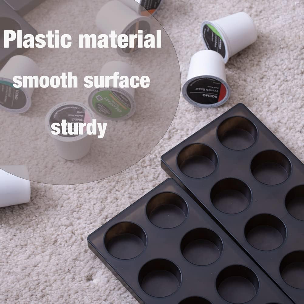 Coffee Pod Storage Organizer for Kitchen Drawer Holders 20 K CUP, Premium Plastic Tray with Non-Slip Mat