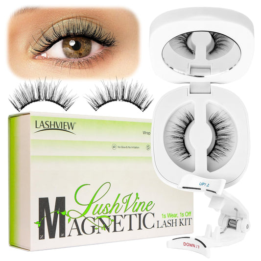 Magnetic Eyelashes with Applicator, Reusable Soft Magnetic Eyelashes Natural Look, No Glue Needed, Windproof & Waterproof for All-Day Comfort (L01)