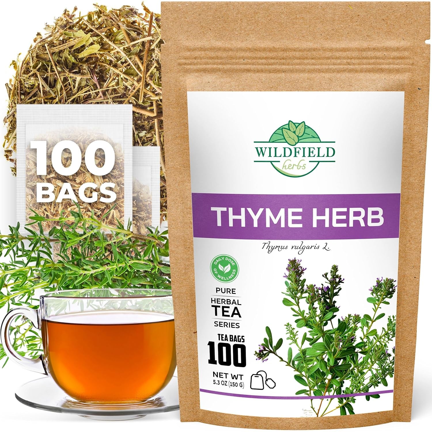 100 Bags Ginger Tea Bags Ginger Root Tea Dry Dried Herb (Zingiber Officinale) - 100 Count 1.5G Tea Bags Ginger Raíz De Jengibre TLBH