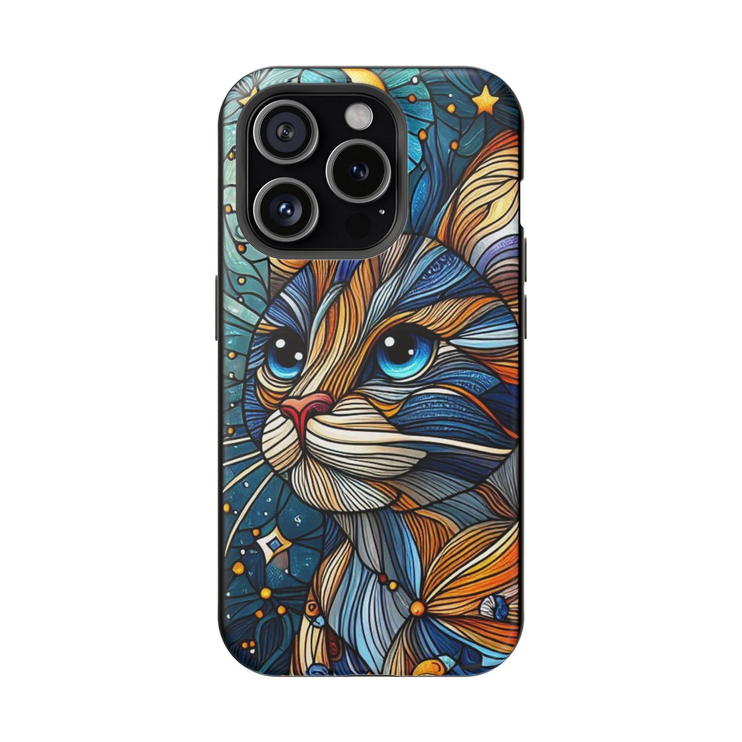Cat-Stained Glass Magnetic Tough Cases