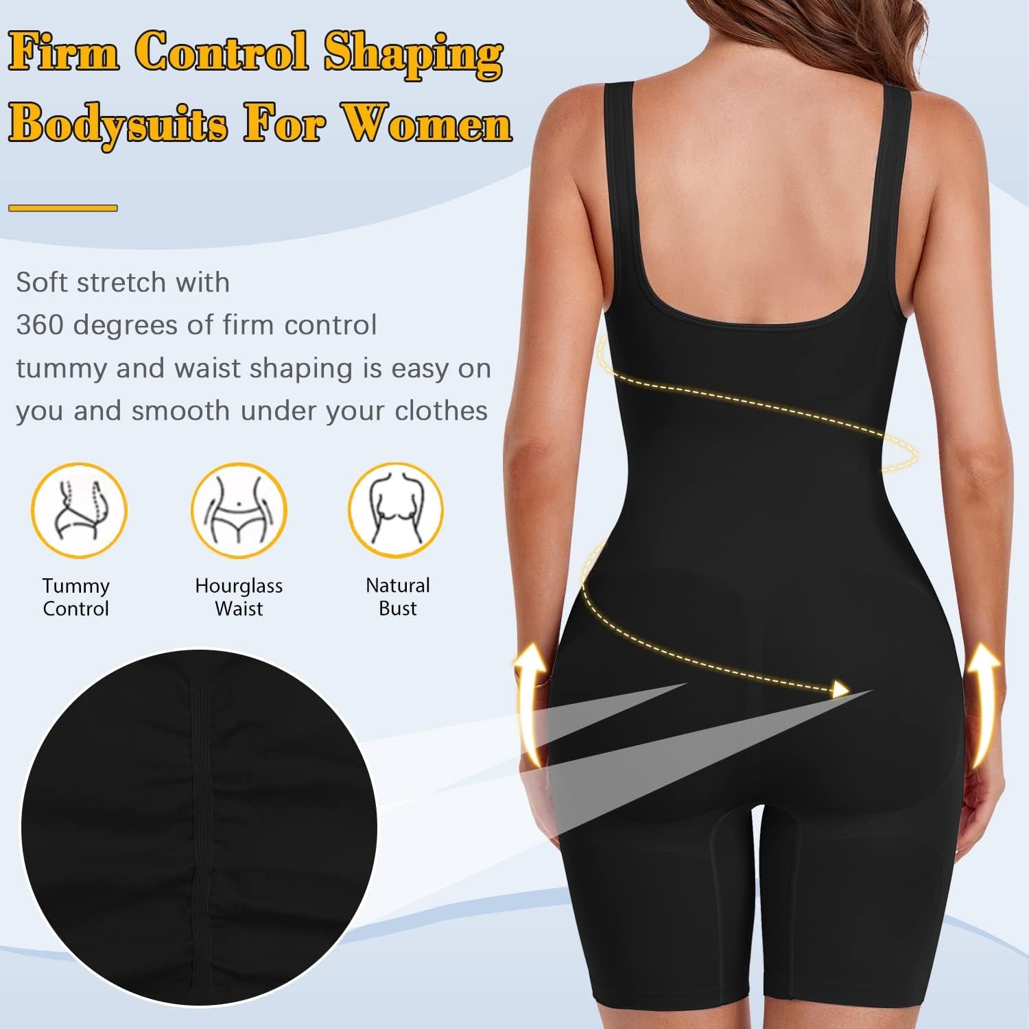 Shorts Bodysuit for Women Tummy Control Shapewear Seamless Sexy Butt Lifting Workout Bodycon One Piece Short Jumpsuit