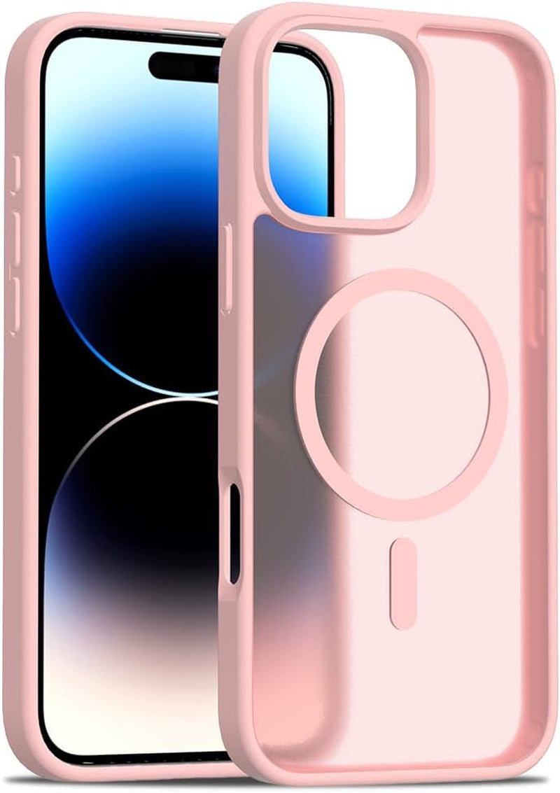 2025 New Magnetic for Iphone 16E Case,Compatible with Magsafe,Military Grade Drop Tested, Shockproof Matte Translucent Hard Back Slim Protective Case.Black Magnetic Circle.