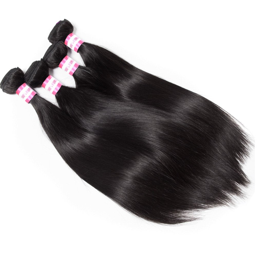 10A Straight Human Hair 3 Bundles 18 20 22Inches Brazilian Virgin Unprocessed Straight Hair Weave Bundles Natural Color