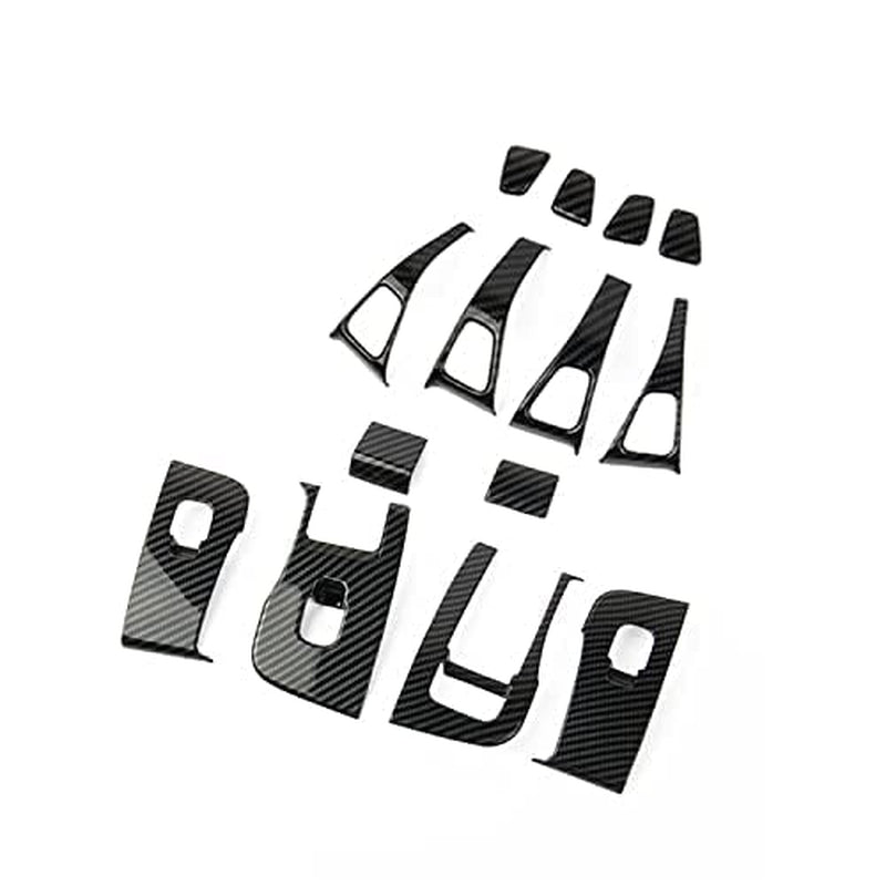 Carbon Fiber Interior Door Window Switch Panel Cover Trim Decoration Accessories for Tesla Model 3 2017-2023/Model Y 2020-2023