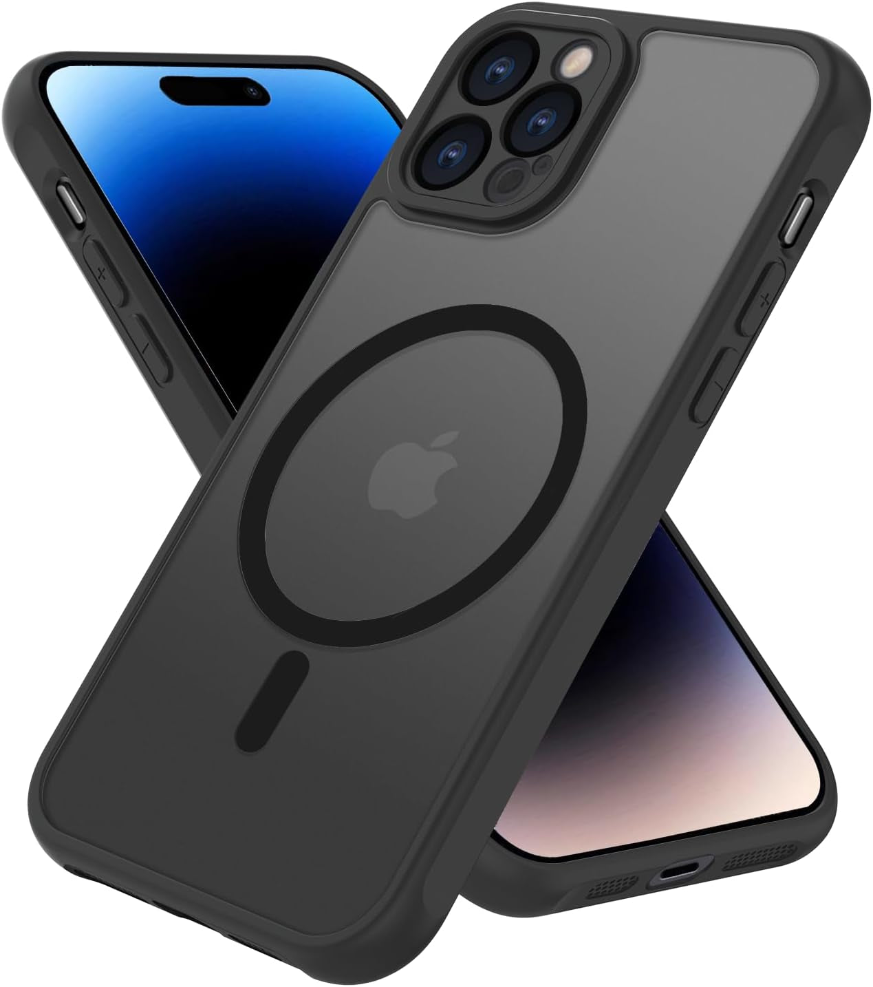 2025 New Magnetic for Iphone 16E Case,Compatible with Magsafe,Military Grade Drop Tested, Shockproof Matte Translucent Hard Back Slim Protective Case.Black Magnetic Circle.