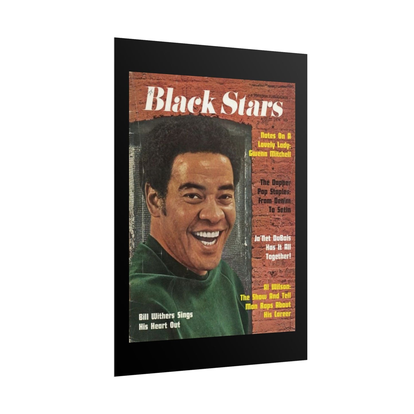 Vintage Music Rolled Posters - Bill Withers, August 1974 Design