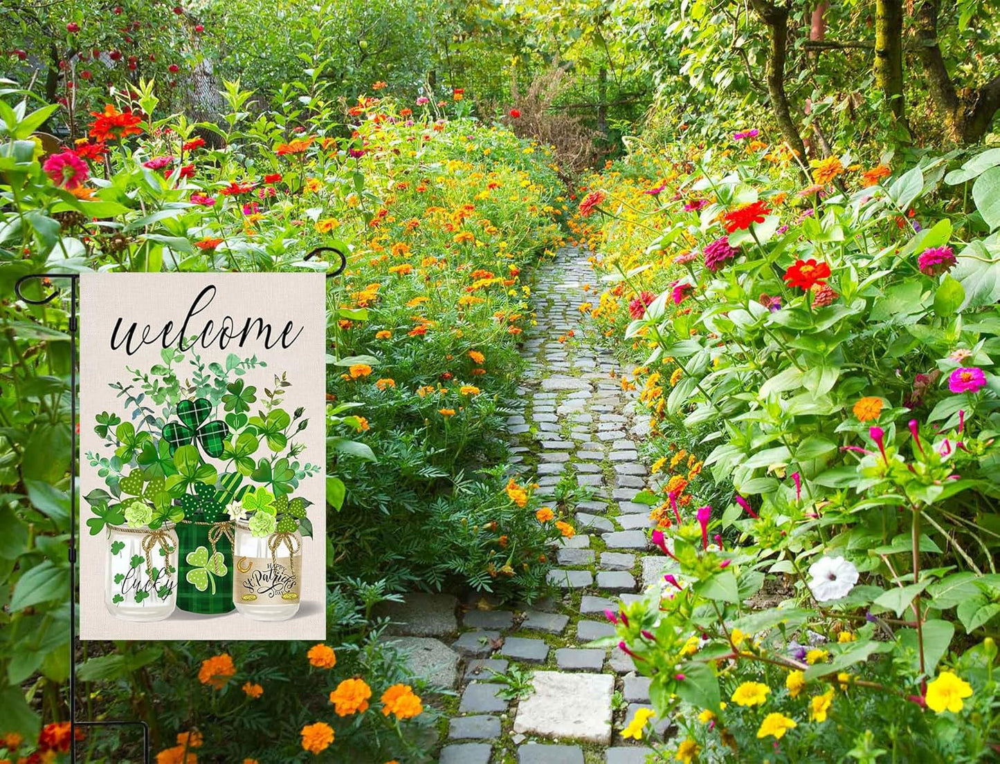 St Patrick'S Day Garden Flag,Shamrock St Patricks Flag 12.5 X 18 Inch Clover for Garden and Home Decorations