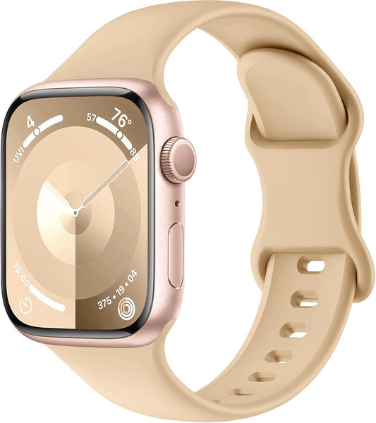 Bands Compatible with Apple Watch Bands 40Mm 38Mm 41Mm 42Mm 44Mm 45Mm 49Mm Women Men, Soft Silicone Sport Replacement Band for Iwatch Ultra2 SE 9 Ultra Series 8 7 6 5 4 3 2 1