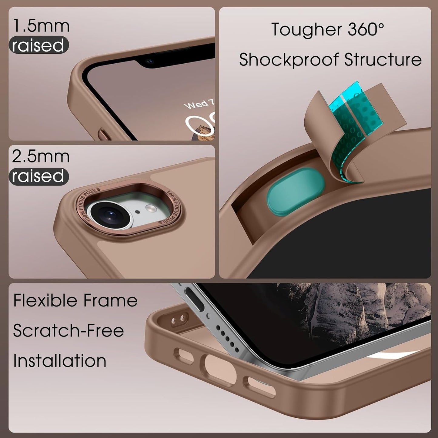 for Iphone 16E Case 2025,For Iphone 16E Matte Case [Military Grade Drop Protection] Slim Rugged Anti-Slip Durable Protective Bumper Phone Case for Iphone 16E Case 6.1" Desert Titanium