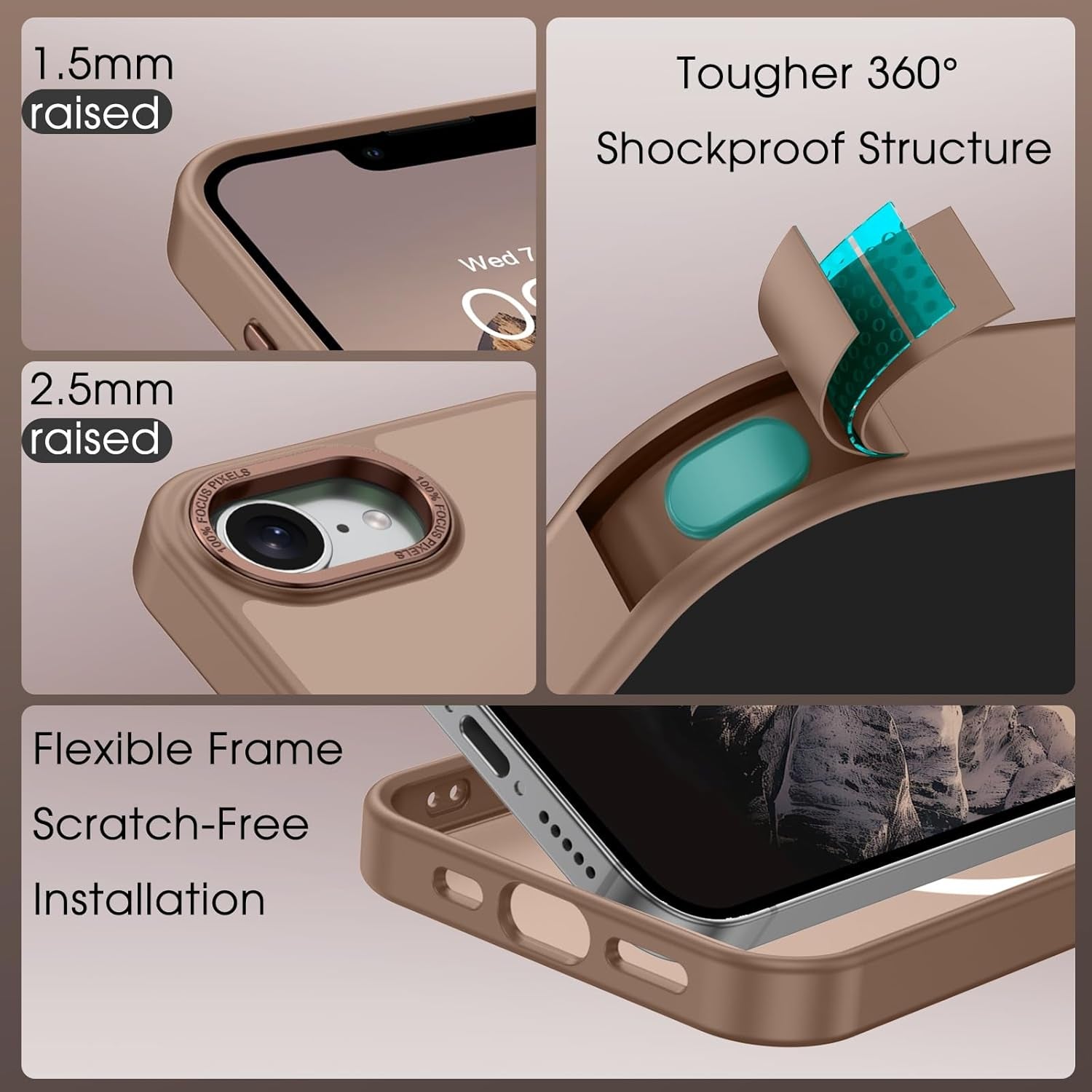 for Iphone 16E Case 2025,For Iphone 16E Matte Case [Military Grade Drop Protection] Slim Rugged Anti-Slip Durable Protective Bumper Phone Case for Iphone 16E Case 6.1" Desert Titanium