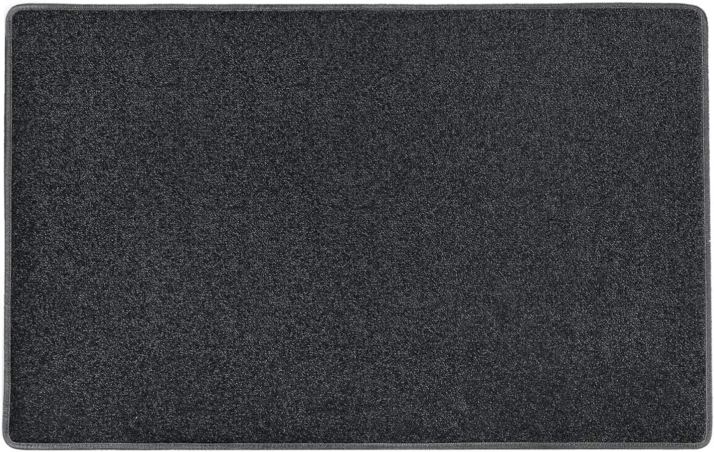 Carpet Stair Tread Landing Mat Tape Free Self Adhesive Non Slip Skid Resistant Indoor Doormat Area Rug Floor Mat for Kitchen Bathroom Workstations Washable 2' X 3' (Black)