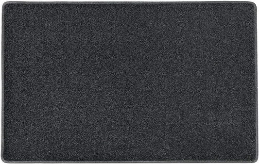 Carpet Stair Tread Landing Mat Tape Free Self Adhesive Non Slip Skid Resistant Indoor Doormat Area Rug Floor Mat for Kitchen Bathroom Workstations Washable 2' X 3' (Black)