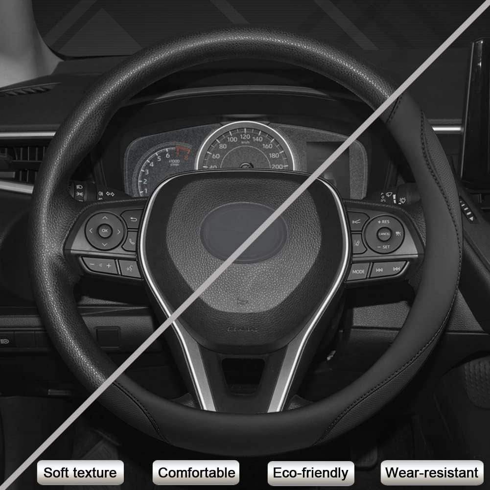 Customized Auto Car Steering Wheel Cover for Toyota (Black)