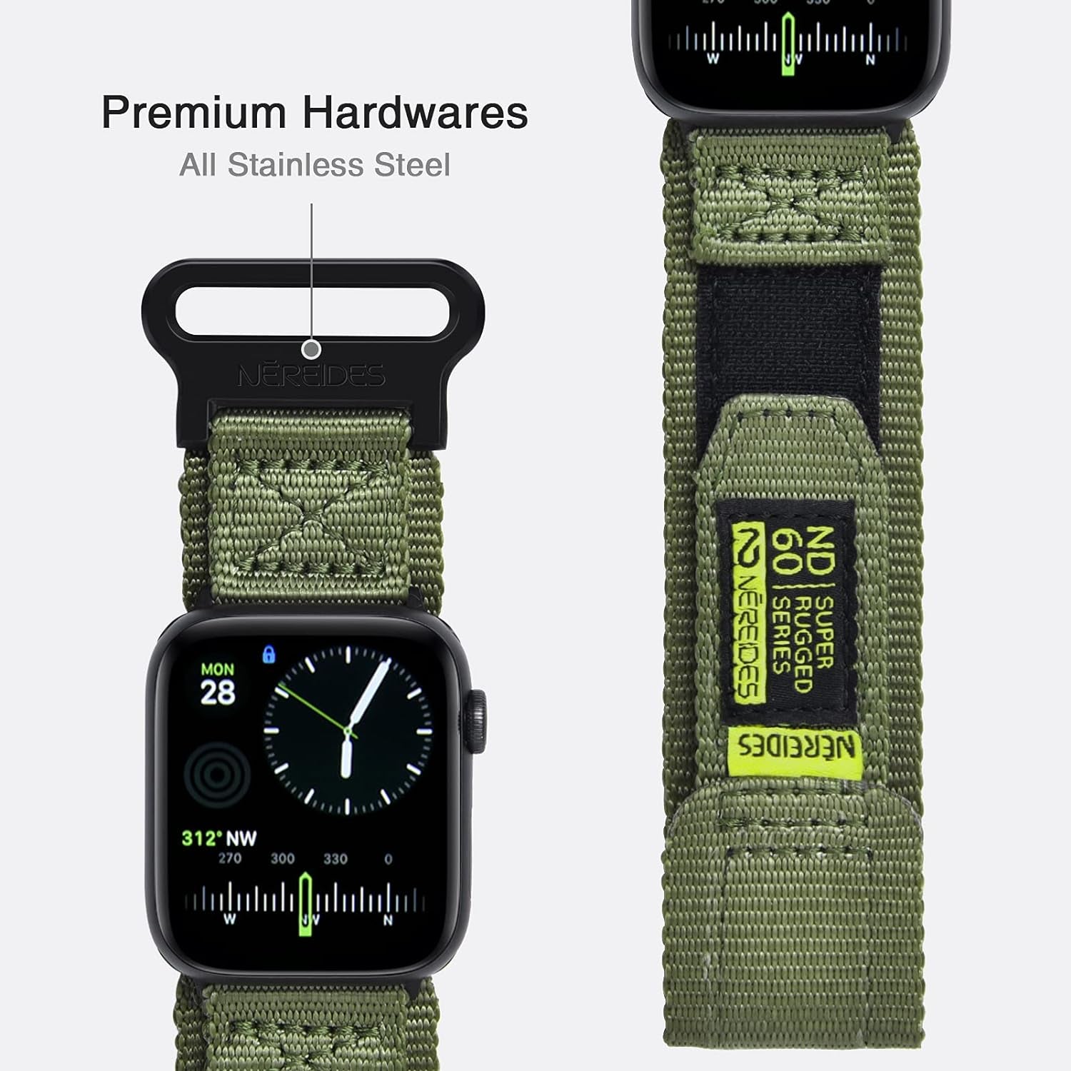 Compatible with Apple Watch Series10 Band Series 9/8/7/6/5/4/Se/Se2/Ultra 1/2, Nylon Sports Strap with Woven Design for 46Mm 49Mm/42Mm/44Mm/45Mm/38Mm/40Mm/41Mm