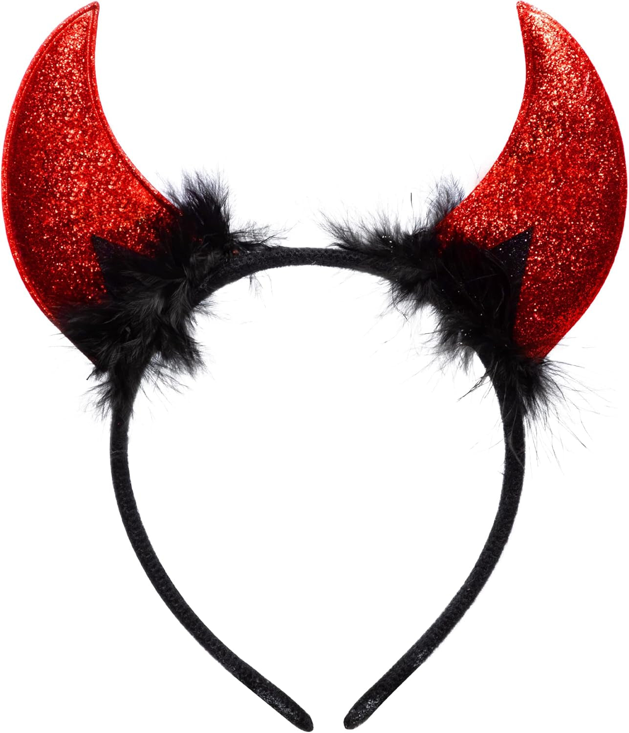Halloween Devil Horns Headband Red Demon Headwear, Costume Accessories for Kids Girls Women Halloween Party Favors, Cosplay Costume