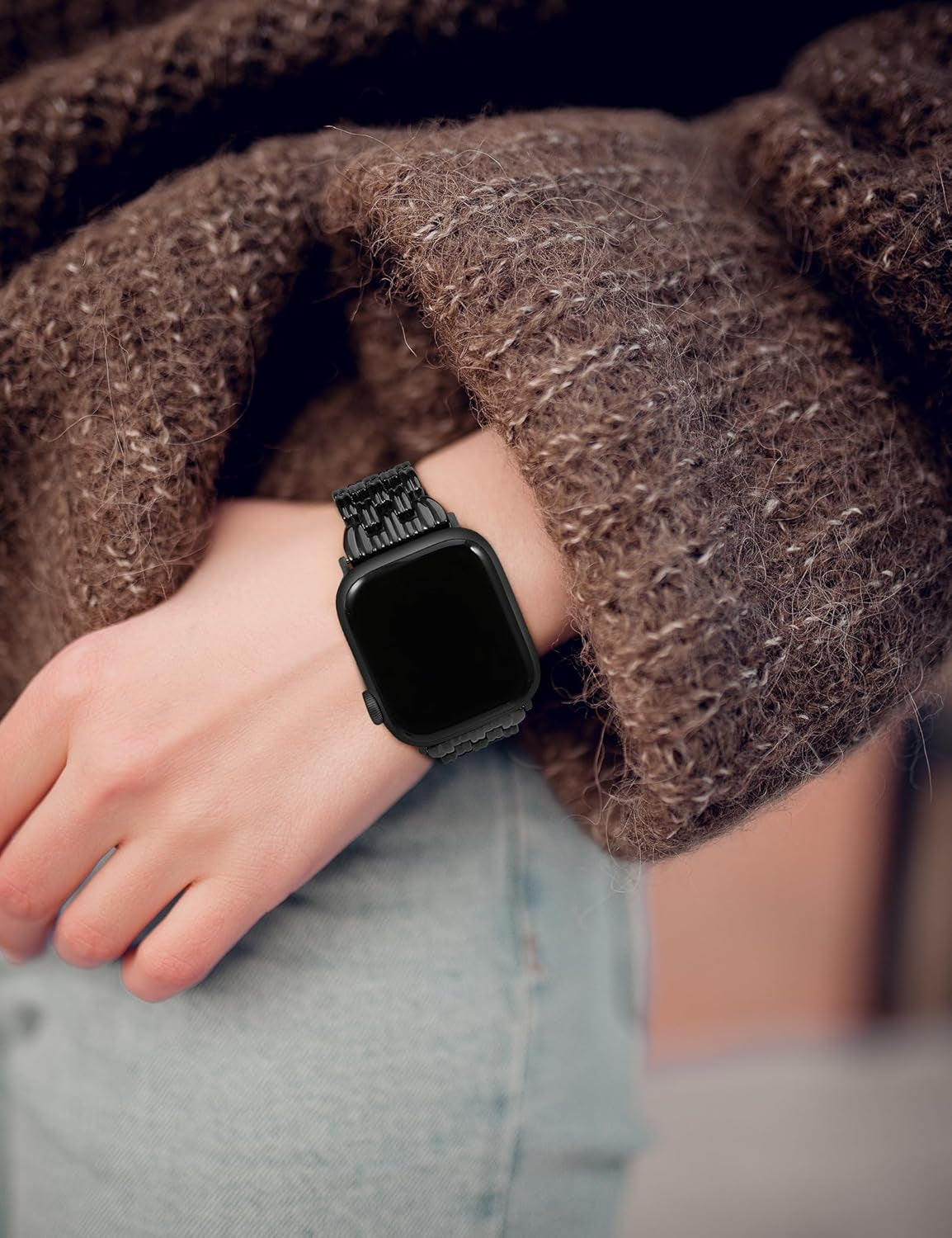 Compatible with Apple Watch Band 42/41/40/38/44/45/46/49Mm Women, Dressy Basketweave Metal Pretty Strap Designer Gold Silver Link Bracelet Wristband for Iwatch Series 10 9 8 7 6 5 4 3 Ultra SE