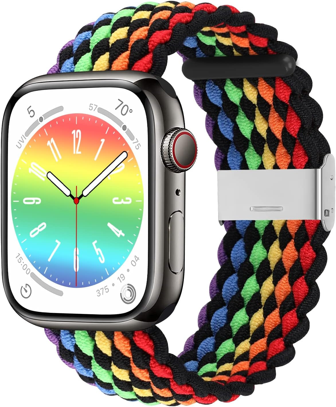 Compatible with Apple Watch Bands 44Mm 40Mm 38Mm 42Mm 41Mm 45Mm 46Mm 49Mm, Iwatch Bands Women Men,Adjustable Braided Solo Loop Elastic Sport Band for Iwatch Ultra SE Series 10/9/8/7/6/5/4