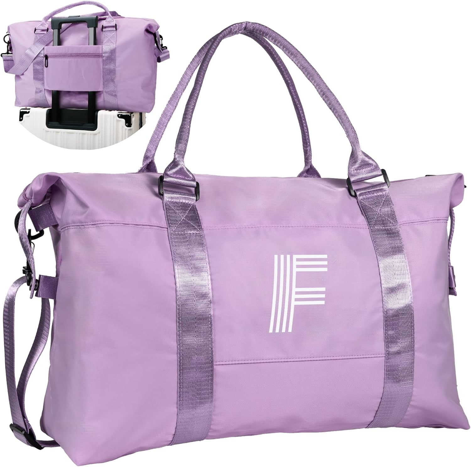Bridesmaid Gifts, Teacher Appreciation Gift, Initial Travel Duffel Bag, Kids Duffel Bag,Personalized Weekender Bag, Birthday Gifts for Women Gifts for Teen Girls (Letter S)