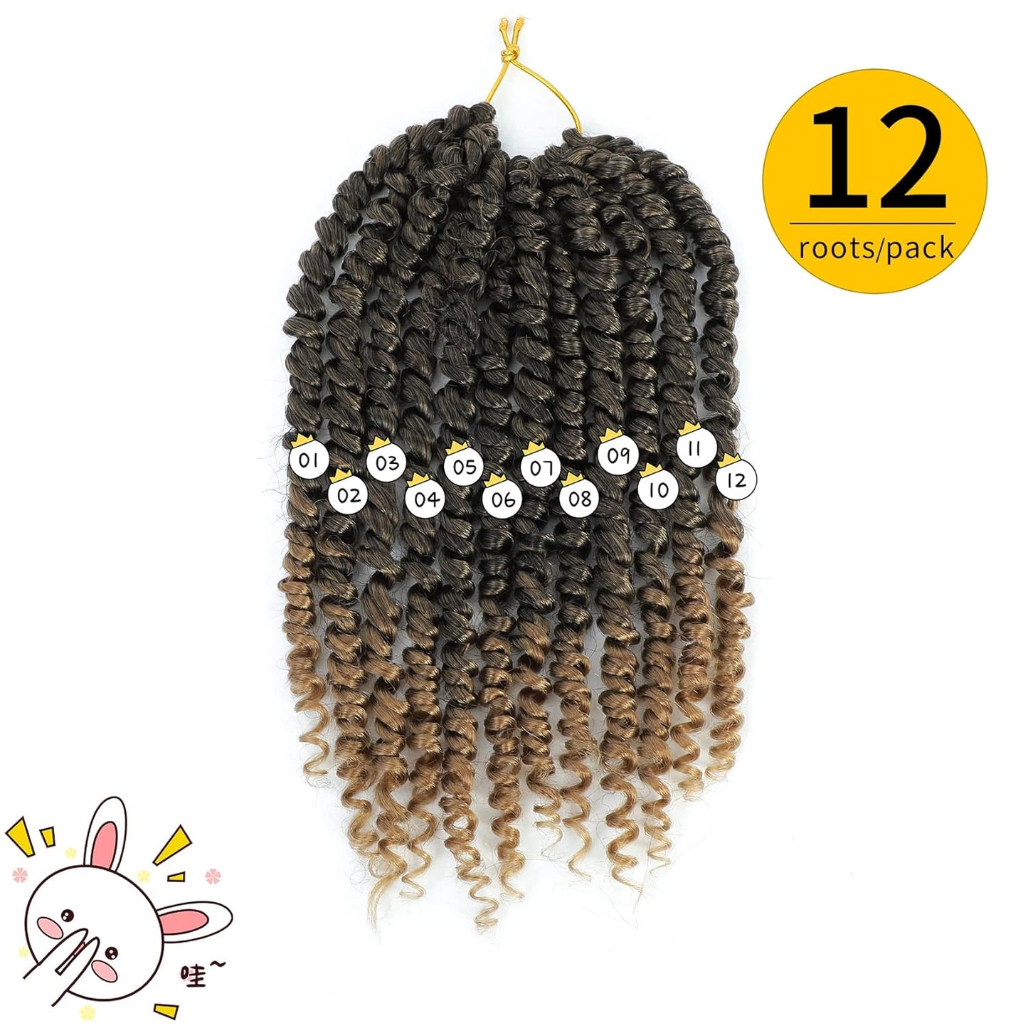 Passion Twist Hair 8 Inch, 8 Packs Passion Twist Crochet Hair for Black Women, Prelooped Crochet Twist Hair with Curly Ends (8Inch, T27#)