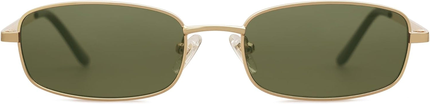 Small Y2K Narrow Rectangle Sunglasses Womens Mens Retro 80S 90S Skinny Sunnies SJ1187