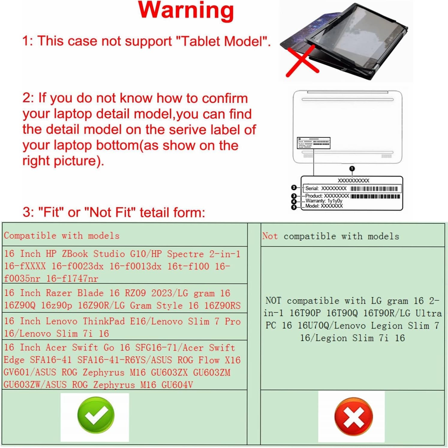 Protective Case for Lenovo Thinkbook 16P Gen 5/Ideapad Slim 3I 16 Gen 9,Case for Summit E16 Flip A13Vft/Prestige 16 A13Ucx/Prestige 16 Evo A13M,Case for Acer Travelmate P2 16 Tmp216-51,Black