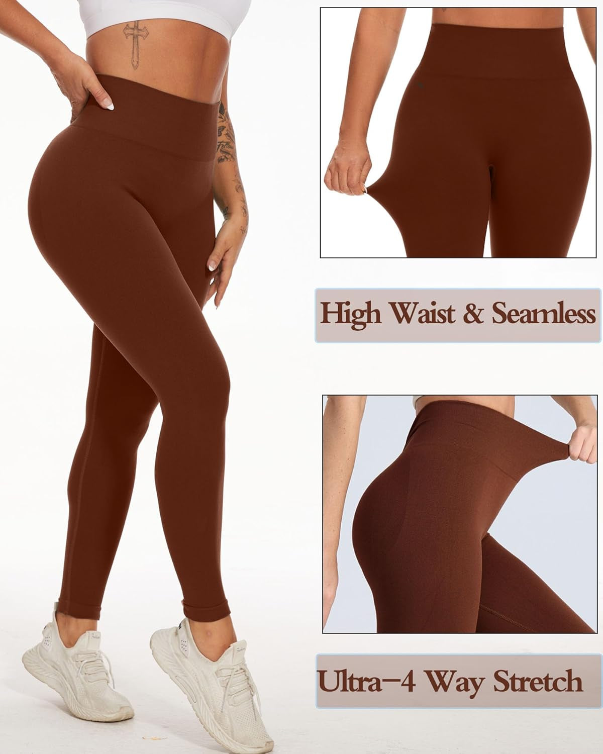 V Back Scrunch Butt Leggings for Women Butt Lifting Workout Leggings High Waisted Yoga Pants Booty Gym Tights
