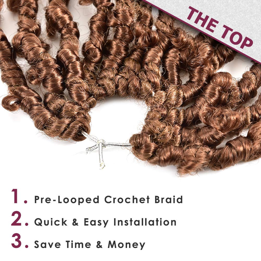 6 Packs Butterfly Locs Crochet Hair 12 Inch Pre Looped Distressed Locs Crochet Braids (30#)