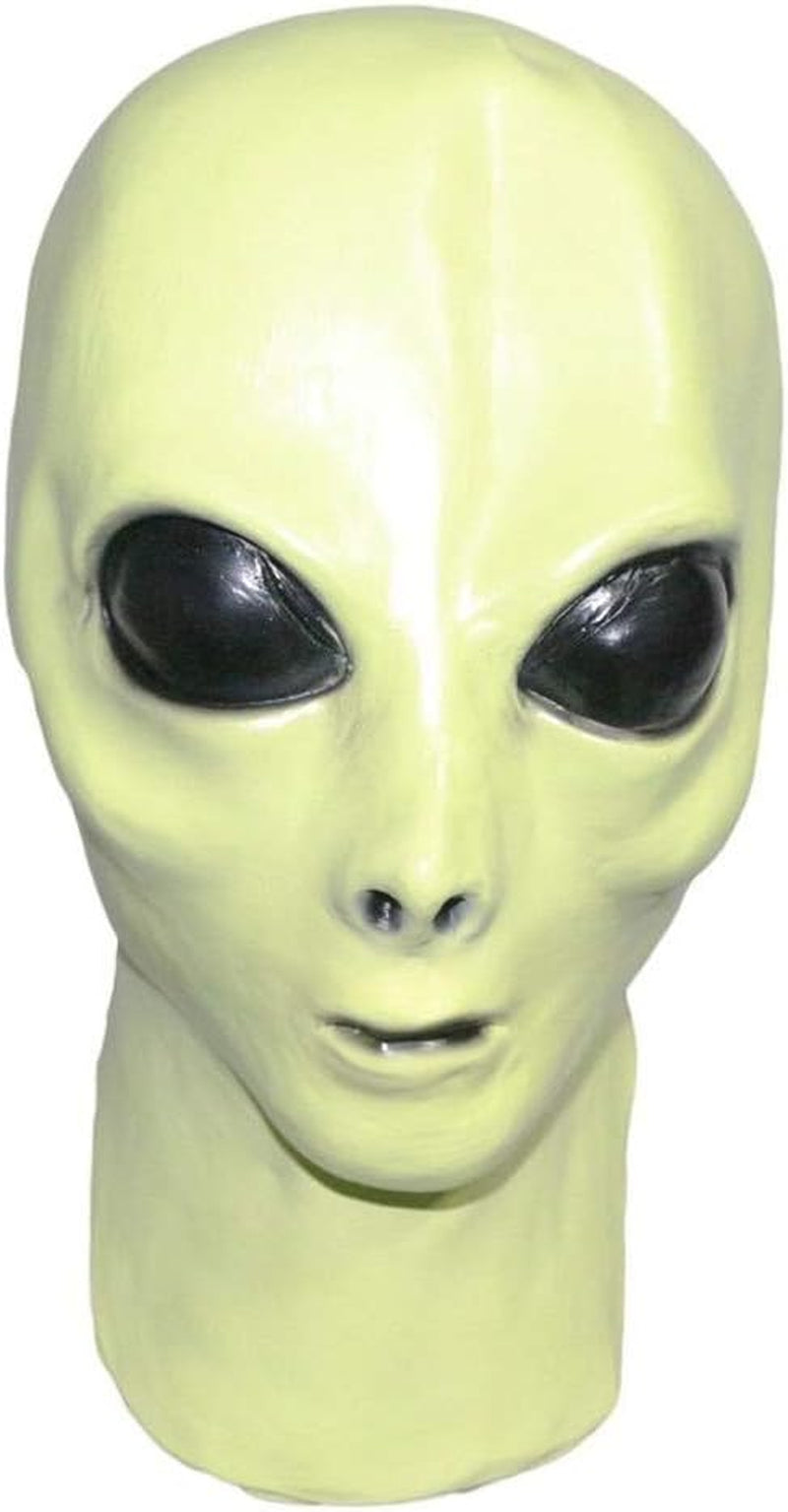 Realistic Alien Mask Latex Halloween Glow Effect Party Costume Carnival UFO Fancy Dress Multicoloured