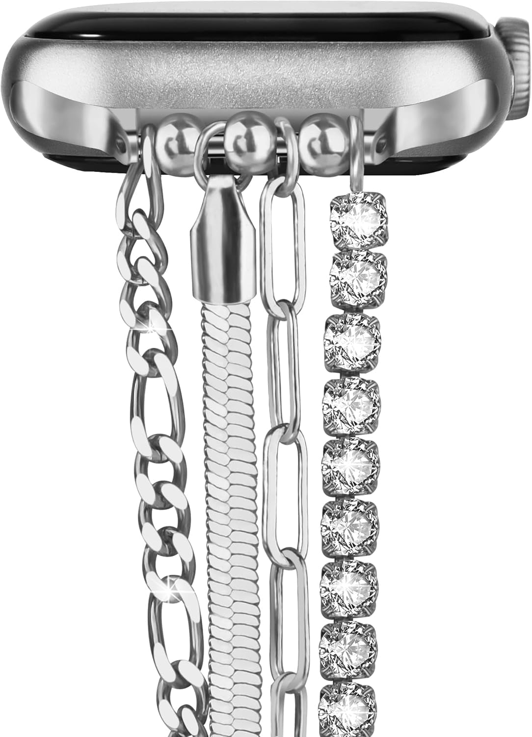 Chain Bracelet Compatible for Apple Watch Band, Women Fashion Slim Jewelry Dressy Iwatch Bands Series 10 9 8 7 SE 6 5 4 3 Series 2 1