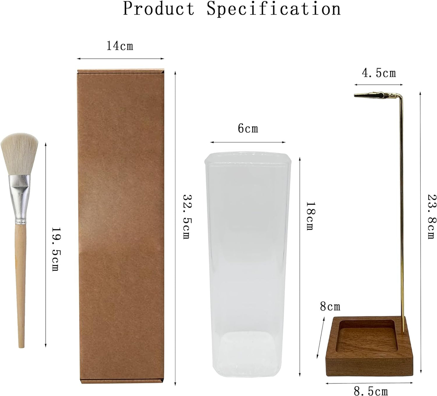 Incense Holder, Wooden Incense Holder for Sticks with Glass Ash Catcher, Anti-Ash Incense Burner with 20 Incense Sticks and a Ash Brush for Meditation Yoga Spa Room Decor