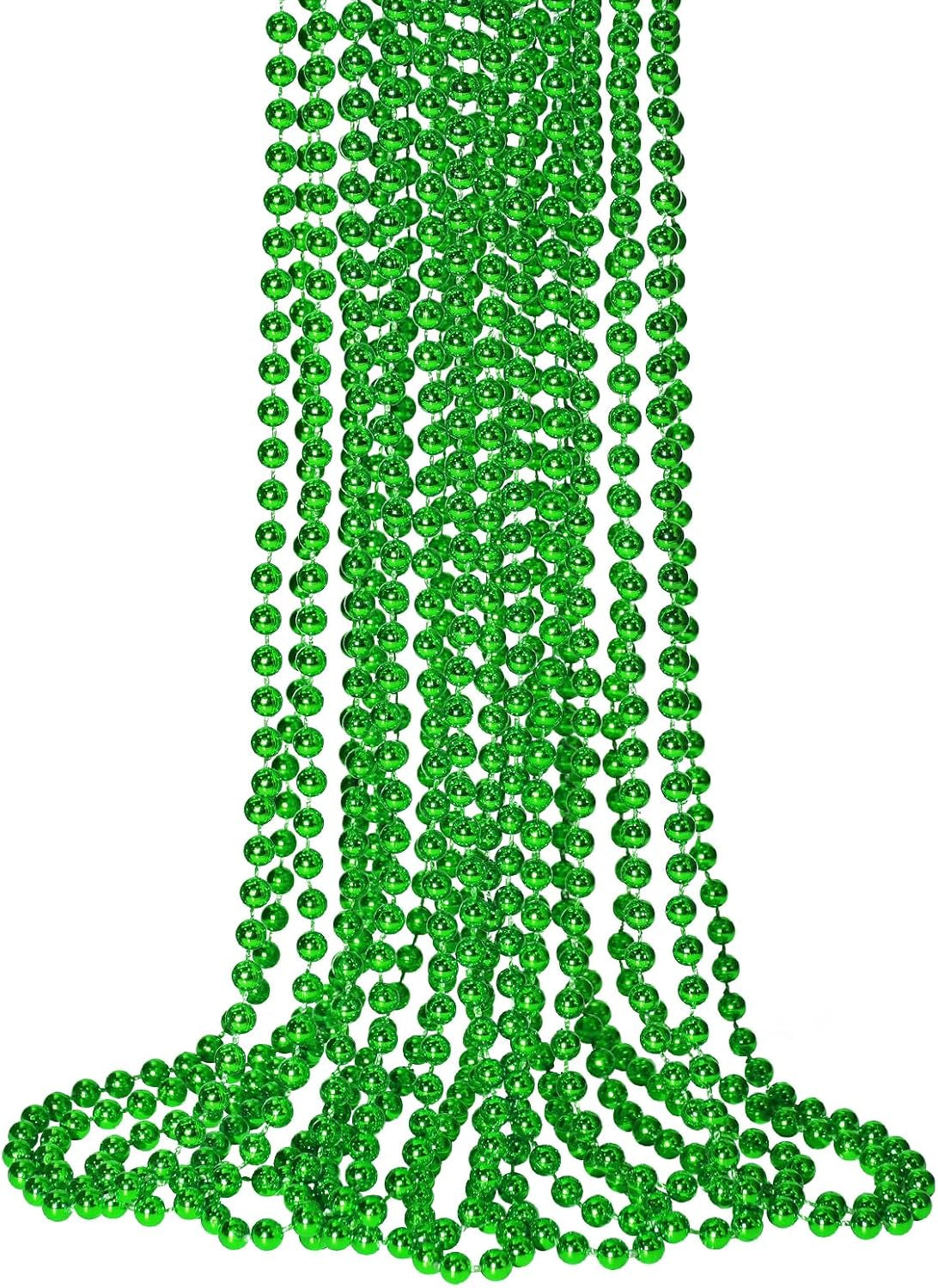 12 PCS St. Patricks Day Beads Necklace, 33" Green Mardi Gras Beads Necklaces Christmas Necklaces Irish Saint Patricks Necklaces for St. Patricks Day Mardi Gras Parade Throws Birthday Party Favors