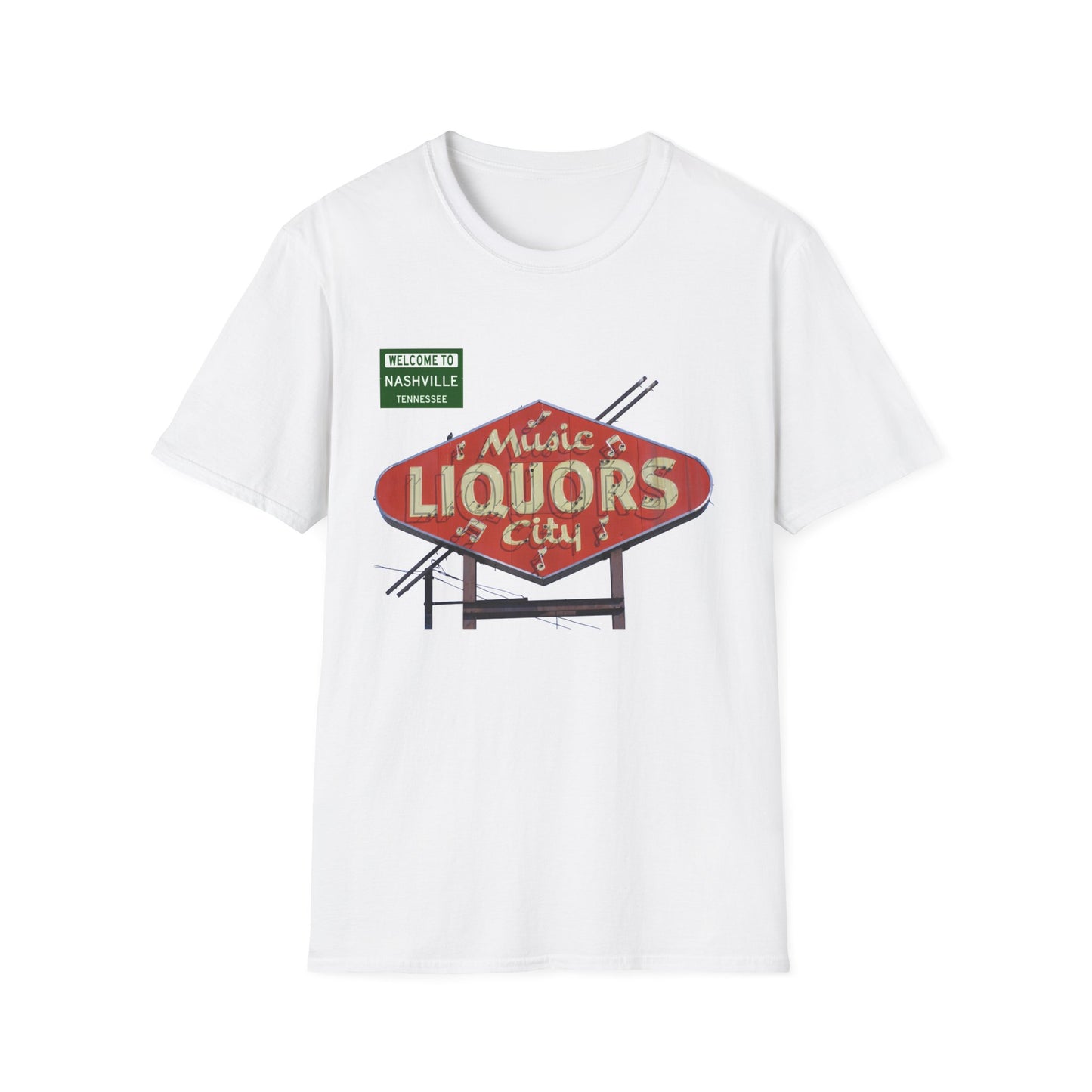 RETRO VINTAGE Music City Liquors [gone] Nashville, TN Unisex Softstyle T-Shirt