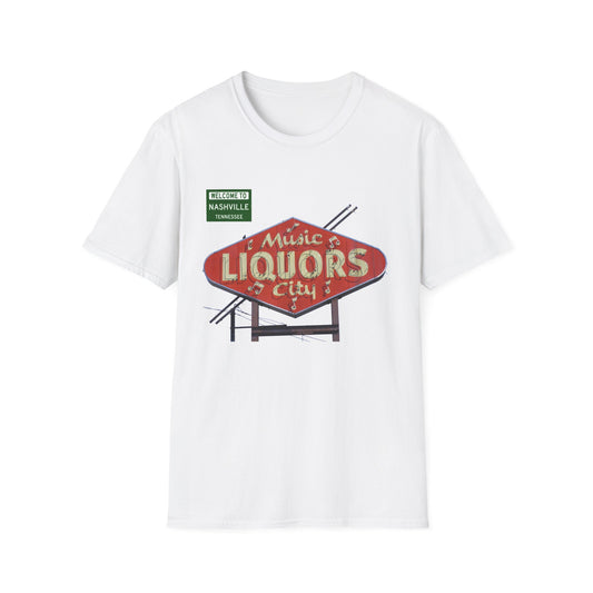 RETRO VINTAGE Music City Liquors [gone] Nashville, TN Unisex Softstyle T-Shirt