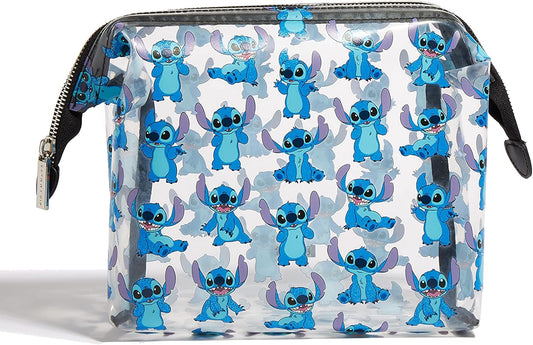 Wash Bag - Disney Lilo and Stitch Toiletry Bag, Clear Makeup Bag, Ideal for Cosmetics Travel Accessories, Cute Toiletries Essentials Bag for Women, Girls and Kids Designed in London UK