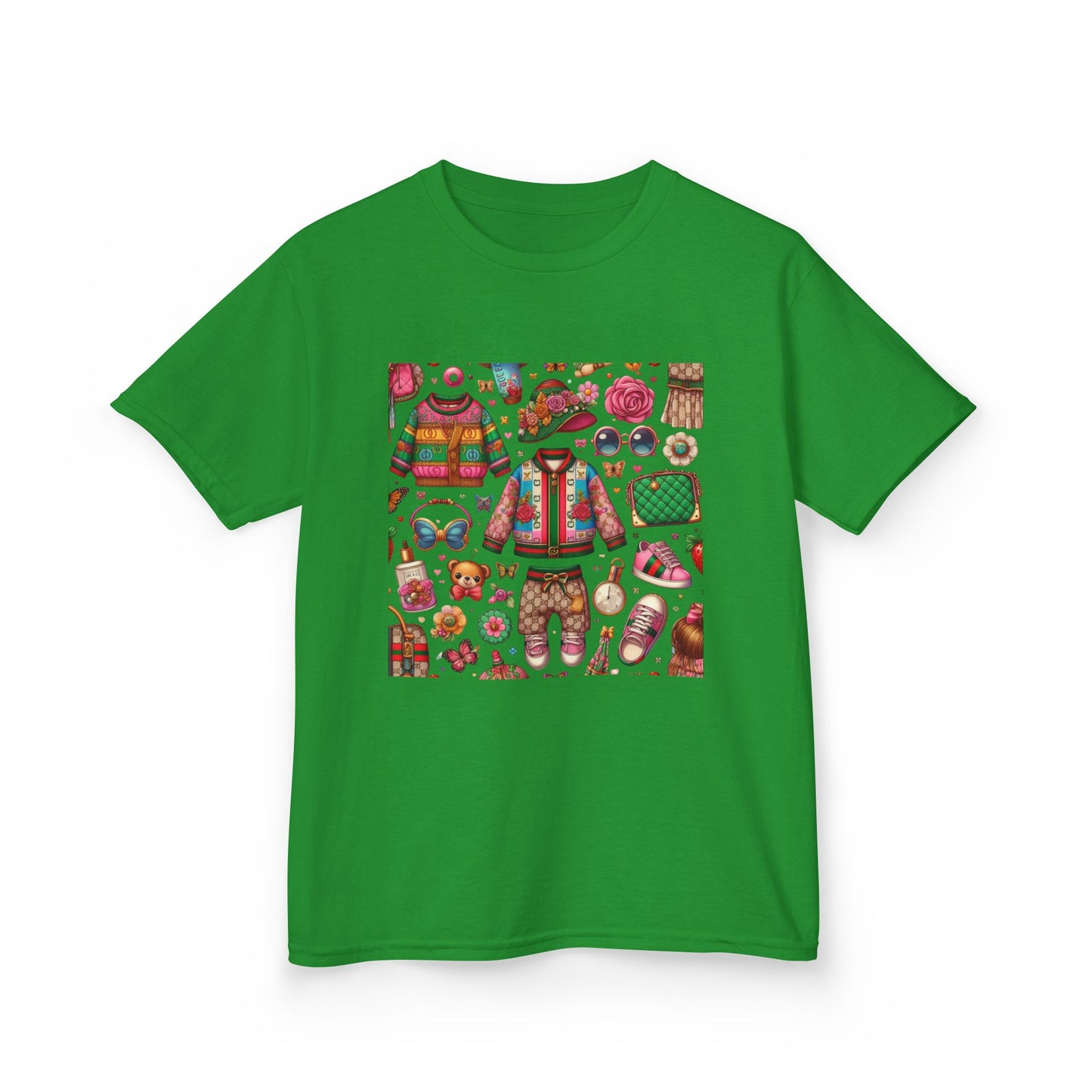 Whimsical Gucci-Inspired Kids' Tee with Fun Patterns for Playful Days