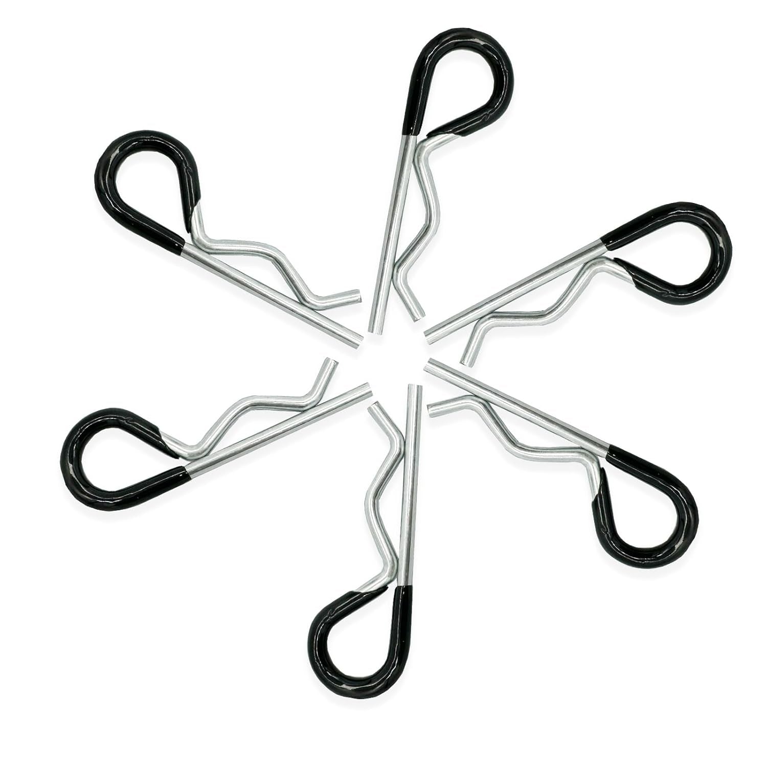 6 Pcs Heavy Duty Hitch Pins Clip R Clips Spring Retaining Wire Hair Pins Cotter Pin Strong Spring Rubber-Coated Grip R Clip for Trailer Tractors Mower Carts Truck Pin Clip M3.5X75Mm TRUCK DRIVER