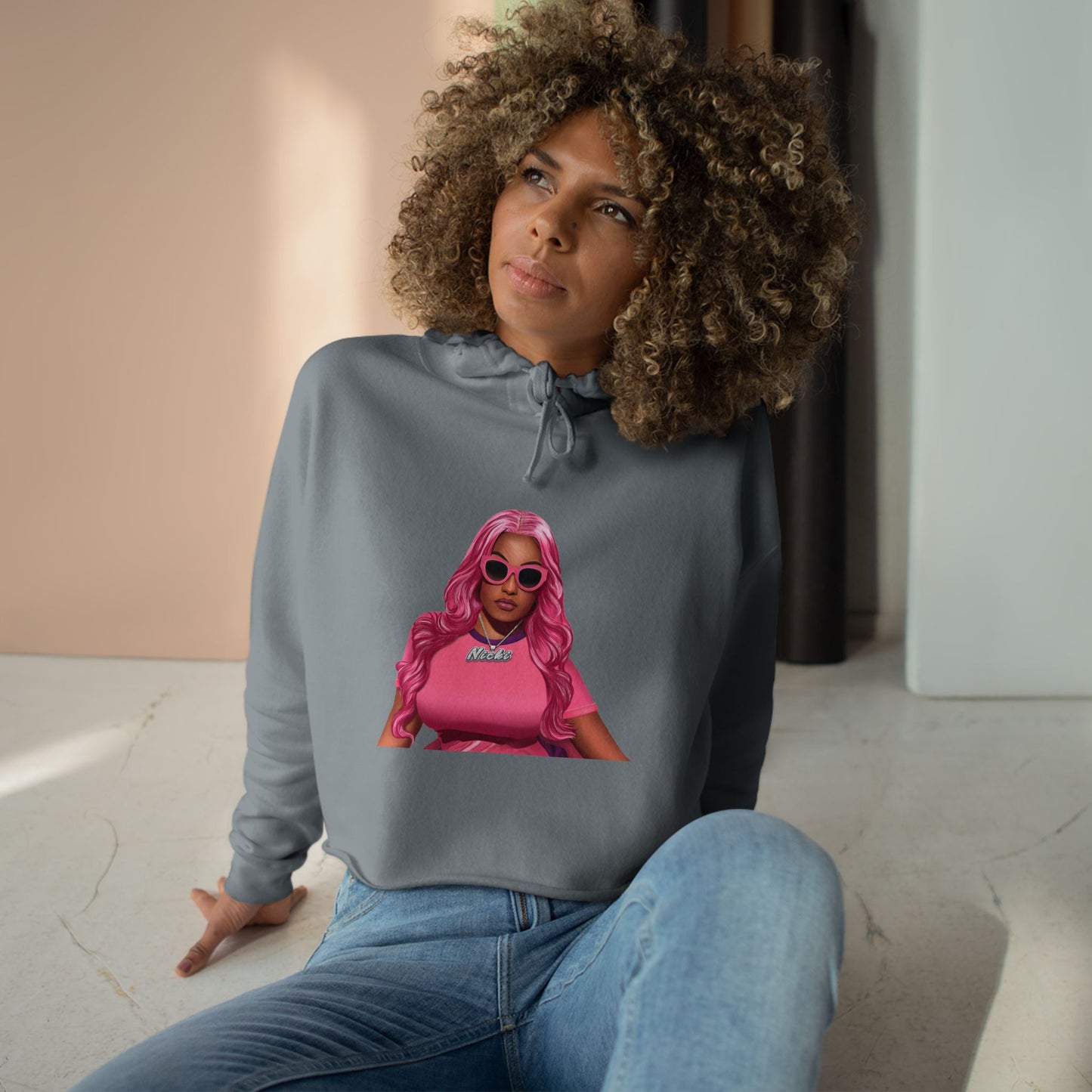 Nicki Minaj HIP HOP Bussin' Boujee CEO Clout Dank Delulu Crop Hoodie