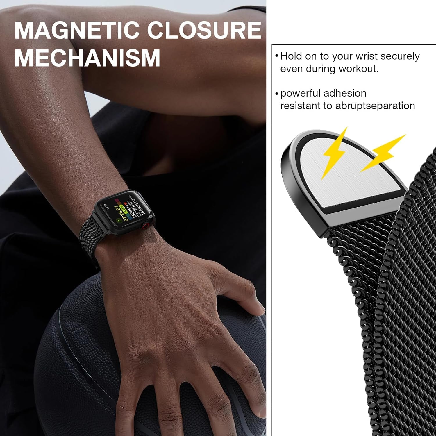 Stainless Steel Milanese Loop Compatible with Apple Watch Band 38Mm 40Mm 41Mm 42Mm 44Mm 45Mm 49Mm Men and Women, Mesh Loop Magnetic Clasp Replacement for Iwatch Bands Ultra Series 9 8 7 SE 6 5 4 3 2 1