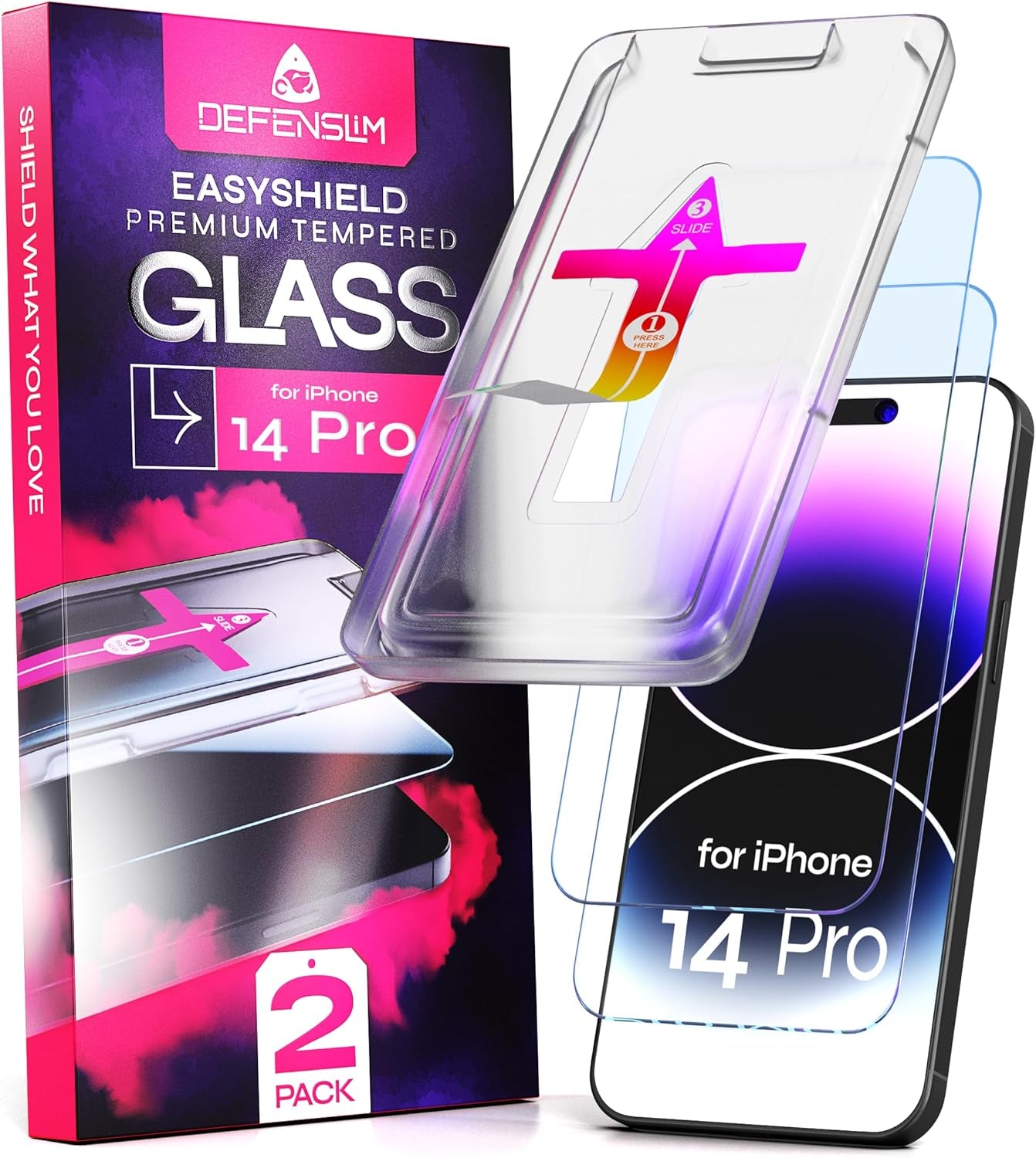 Screen Protector Compatible with Iphone 15/16 (2Pack), Easy Auto-Align Install Kit, 6.1" Tempered Glass, 9H Hardness, Ultra HD Clear, Case Friendly, Easyshield