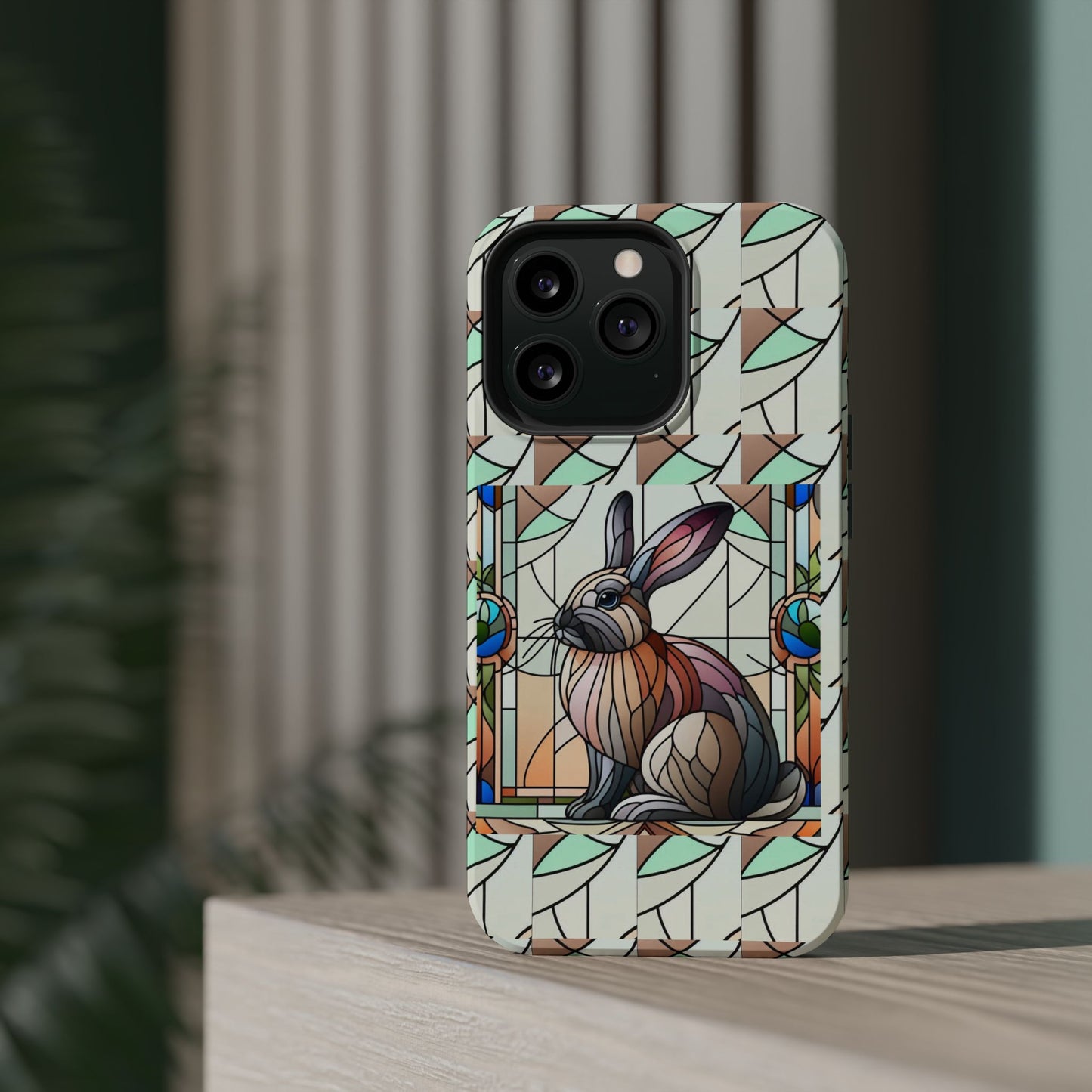 Flemish Giant Rabbit Animal Stained Glass Design Magnetic Tough Cases